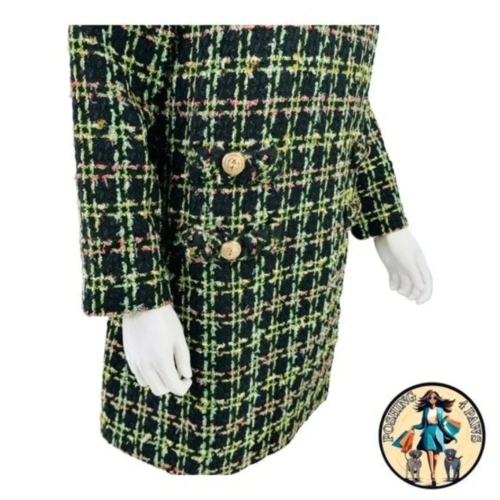 Tuckernuck NEW Holly Tinsel Tweed Long Sleeve Retro Black Jackie Dress Size S - Picture 10 of 14